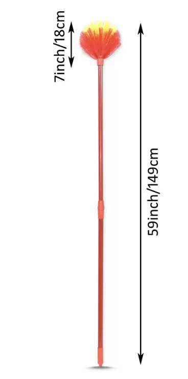 Extendable Handle Gobhi Jala Broom For Corner Jala Cleaning (1Pc.) Fiber, Plastic Wet and Dry Broom - Image 2
